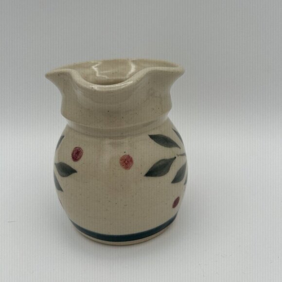 Hilltop Pottery Glazed Stoneware Creamer Leaves & Berry Design - Picture 3 of 8